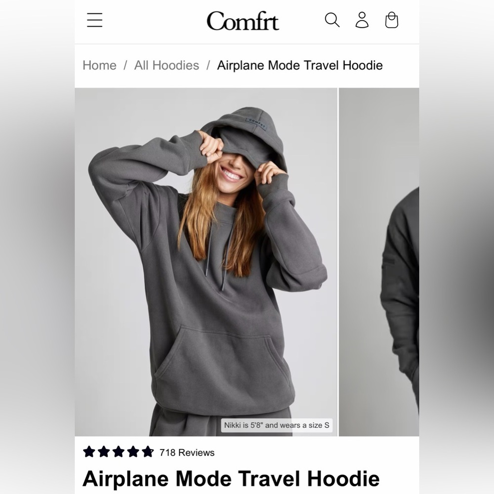 Comfrt Airplane Mode Travel Hoodie NWOT